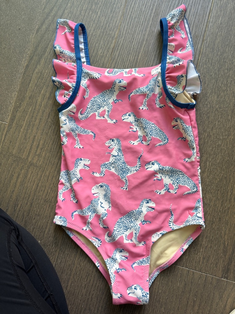 Pink Chicken Kids Pink Dinosaur One-Piece Swimsuit
